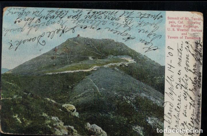 Cartes Postales: Mt. Tamalpais California. Marine Exchange Weather Bureau and Tavern Estados Unidos. Circulada 1908