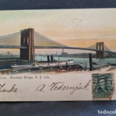Cartes Postales: LOTE 85-1000IMP POSTAL BROOKLING BRIDGE NEW YORK 1907. Lote 336621803