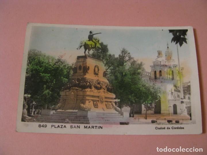 Cartoline: POSTAL FOTOGRAFICA COLOREADA DE ARGENTINA. CIUDAD DE CORDOBA. PLAZA SAN MARTIN.