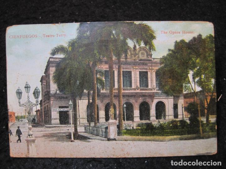 Postcards: CUBA-CIENFUEGOS-TEATRO TERRY-THE OPERA HOUSE-CIRCULADA-POSTAL ANTIGUA-(93.957)