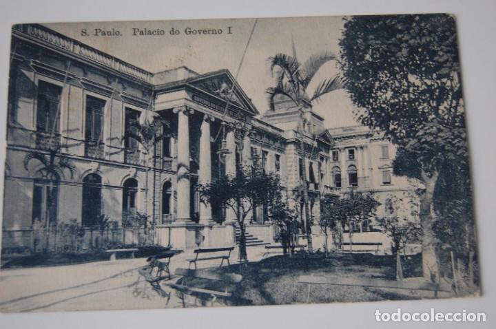 Postales: TARJETA POSTAL CIRCULADA. BRASIL. 1914. SAN PAULO, PALACIO DEL GOBIERNO. VER FOTOS