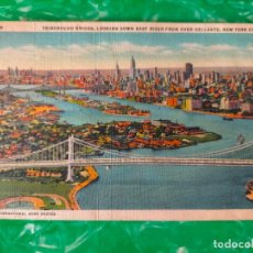 Postales: TRIBOROUGH BRIDGE RIVER HELLGATE NEW YORK CITY FOTOGRAFÍA COLOR TARJETA POSTAL ANTIGUA. Lote 366129121
