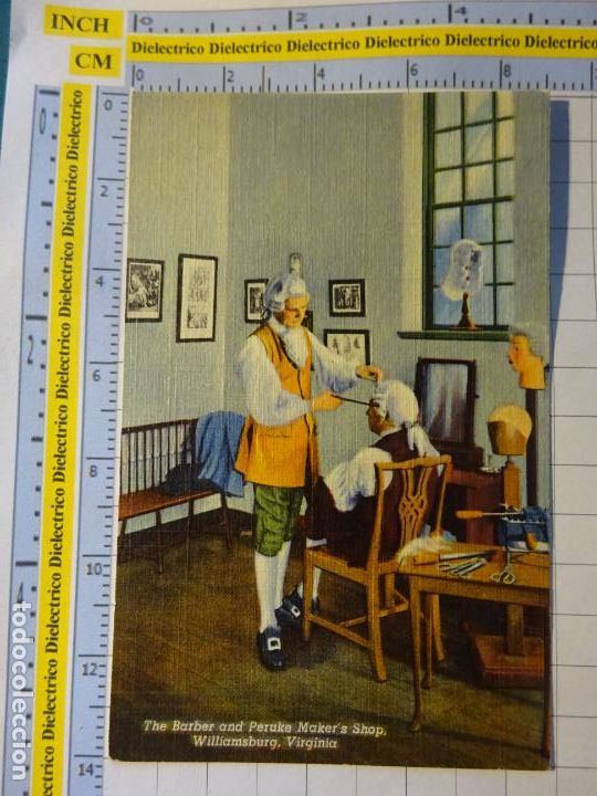 Postkarten: ANTIGUA POSTAL DE ESTADOS USA EEUU. THE BARBER AND PERUKE MAKER'S SHOP WILLIAMSBURG VIRGINIA. 858