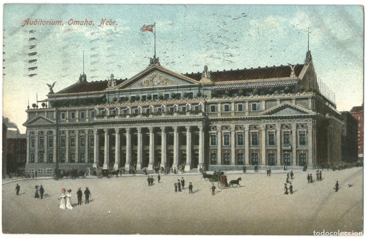 Postales: OMAHA (Nebraska)_Auditorium_Mageath Staty - Foto 1