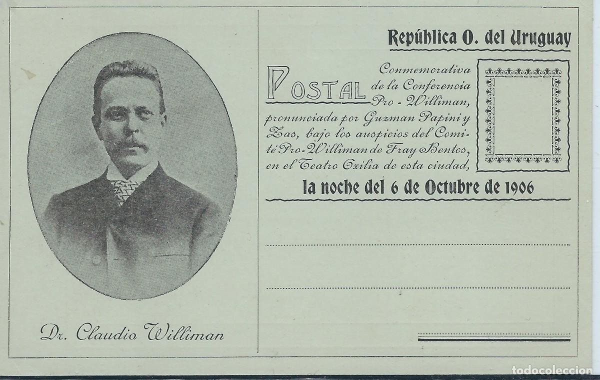 Postales: URUGUAY - DR. CLAUDIO WILLIMAN - CONMEMORATIVA - Foto 1
