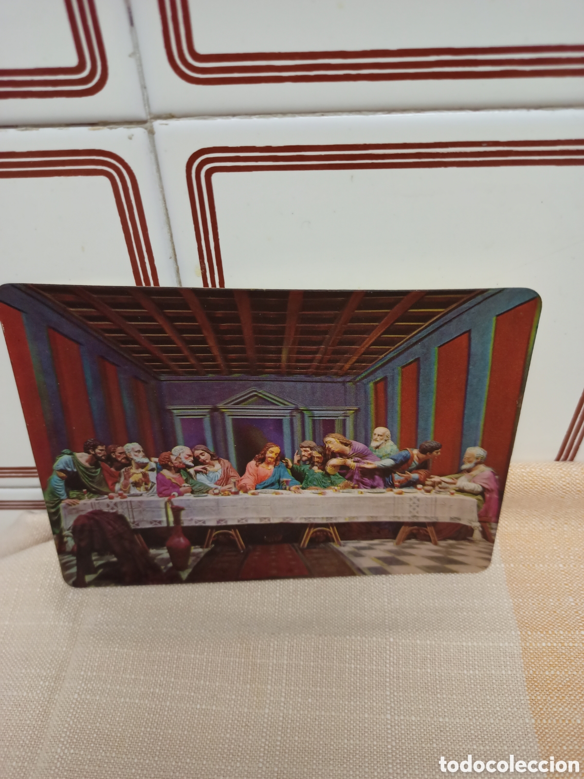 Postales: Antigua postal en tercera dimensi&oacute;n.La &uacute;ltima cena. - Foto 2
