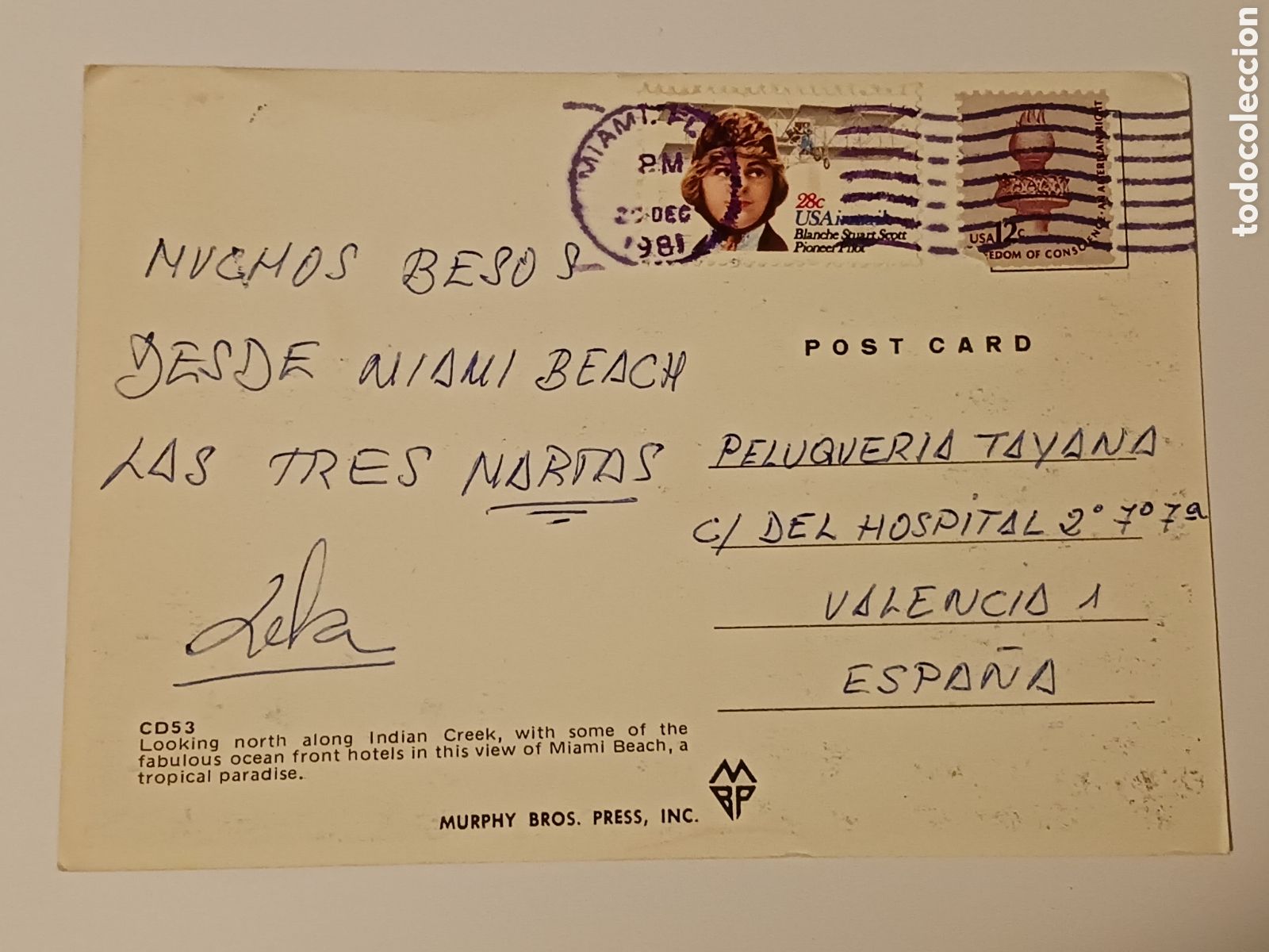 Postales: Miami Playa, Circulada. - Foto 2