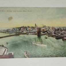 Postales: POSTAL ANTIGUA NEW YORK, BROOKLYN BRIDGE AND LOWER NEW YORK, SIN CIRCULAR 1900-1920