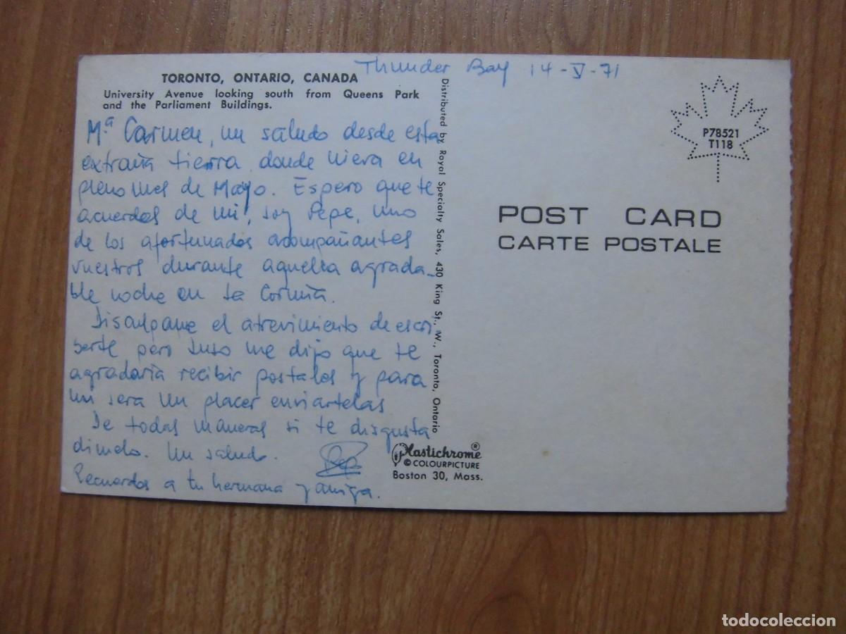 Postales: POSTAL TORONTO CANADA 1971 - Foto 2