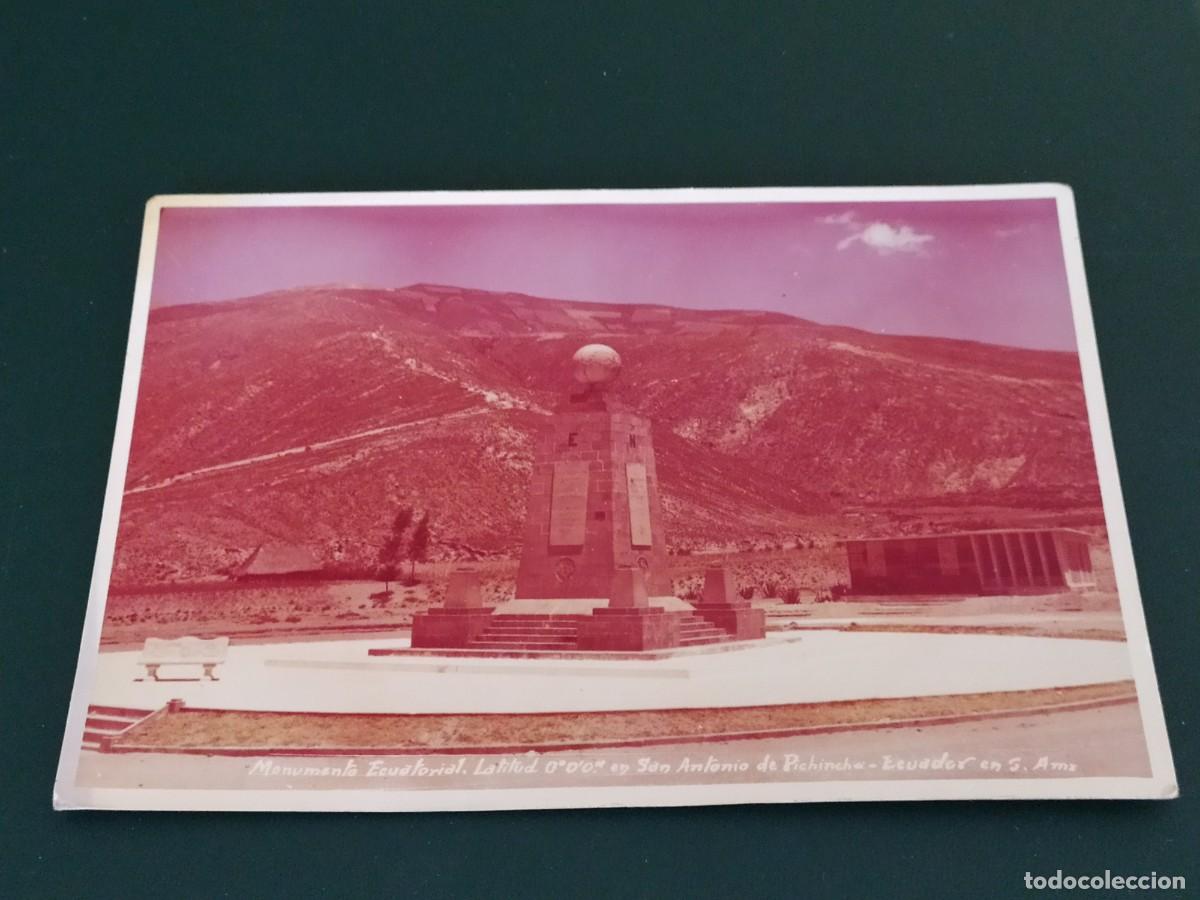 Postais: ECUADOR - MONUMENTO ECUATORIAL LATITUD 0&ordm; 0&acute;0&rdquo; EN S. ANTONIO DE PICHINCHA - CIRCULADA EN 1962