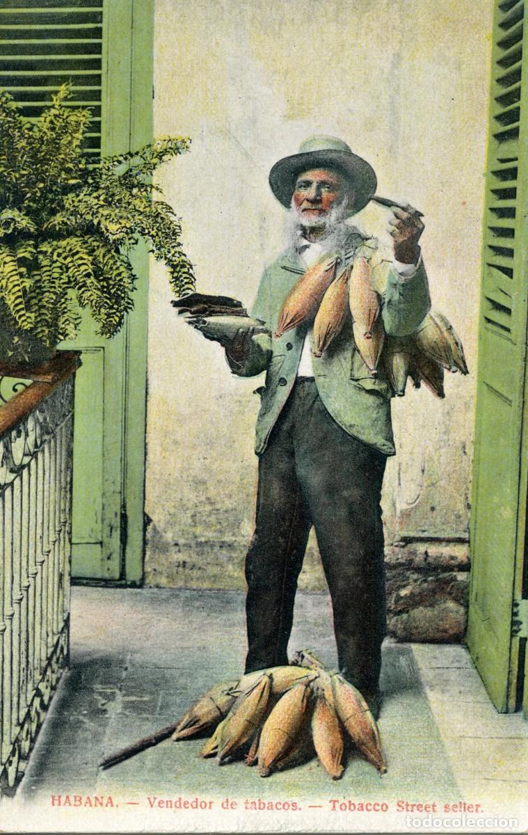 Postcards: CUBA ANTIGUA POSTAL - HABANA, VENDEDOR DE TABACOS - TOBACCO STREET SELLER
