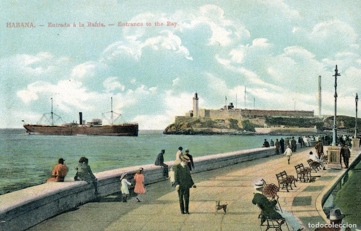 Postcards: CUBA ANTIGUA POSTAL - HABANA, ENTRADA A LA BAH&Iacute;A - ENTRANCE TO THE BAY