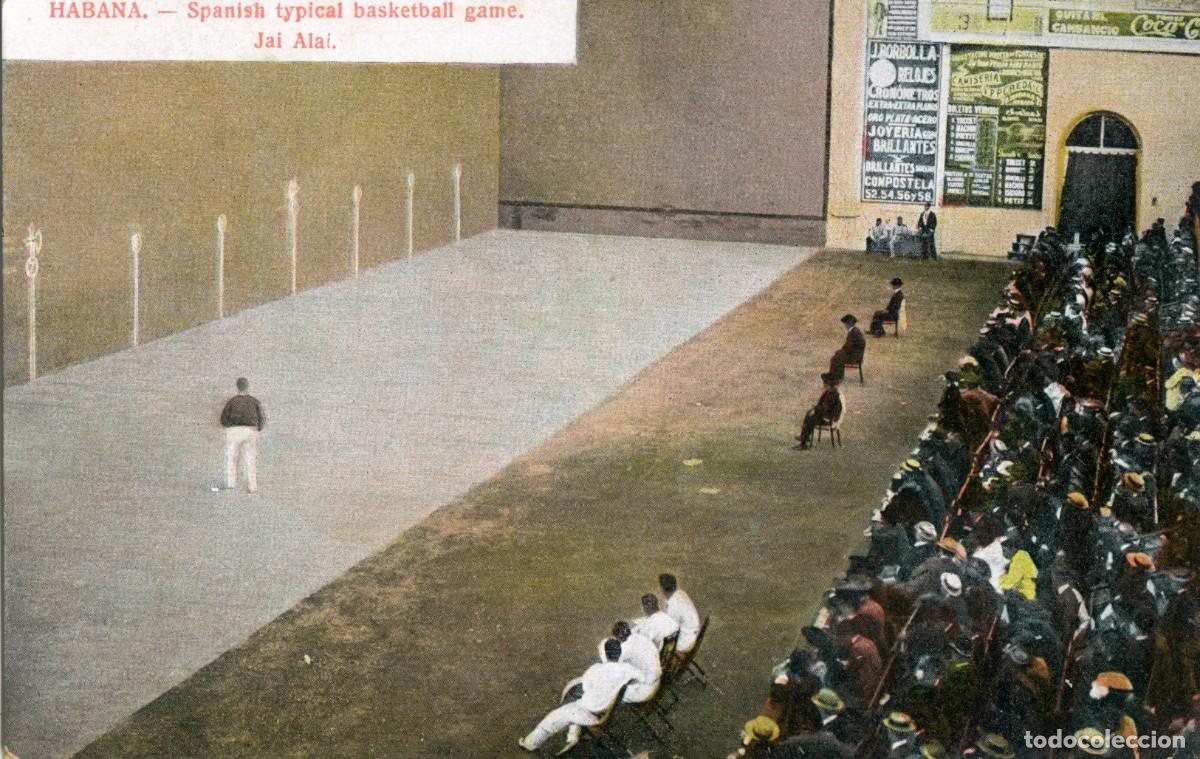 Postcards: CUBA ANTIGUA POSTAL - HABANA, SPANISH TYPICAL BASKETBALL GAME - JAI ALAI