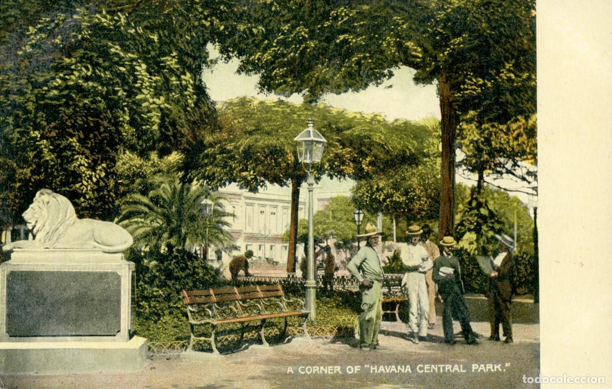 Postcards: CUBA ANTIGUA POSTAL - A CORNER OF &rdquo;HAVANA CENTRAL PARK&rdquo;