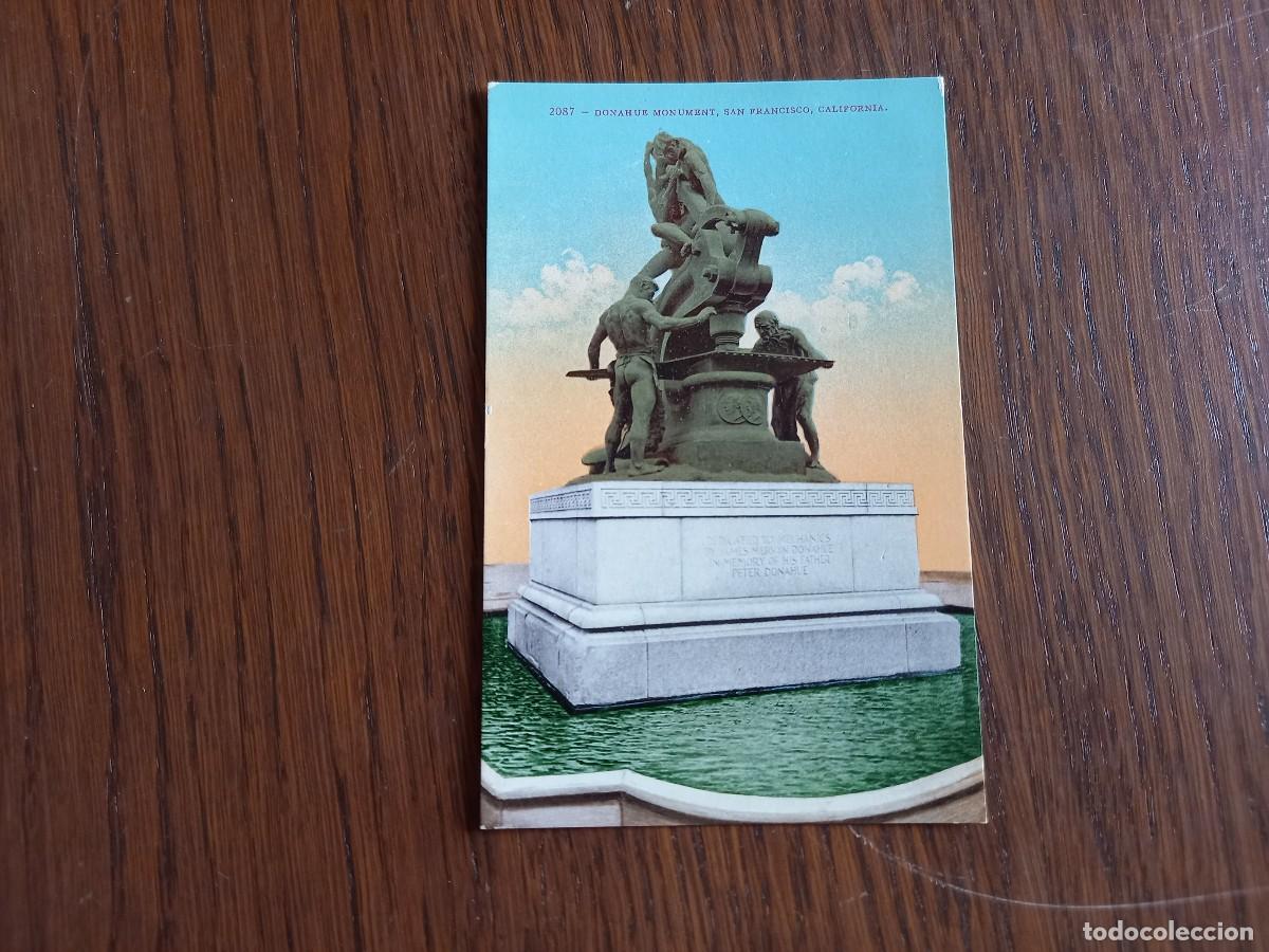 Postcards: postal antigua, Donahue monument, San Francisco. California.