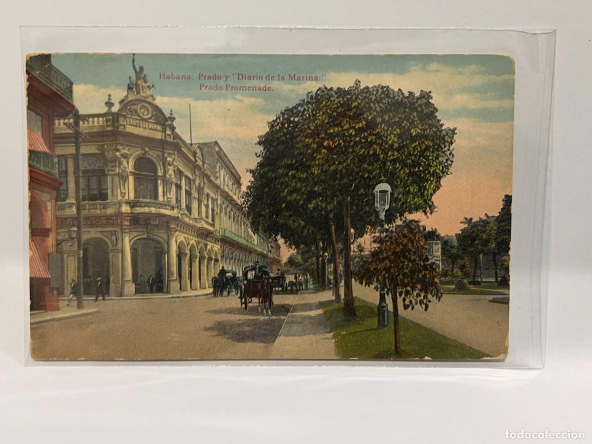 Postcards: TARJETA POSTAL. CUBA. HABANA. PRADO Y DIARIO DE LA MARINA. PRADO PROMENADE
