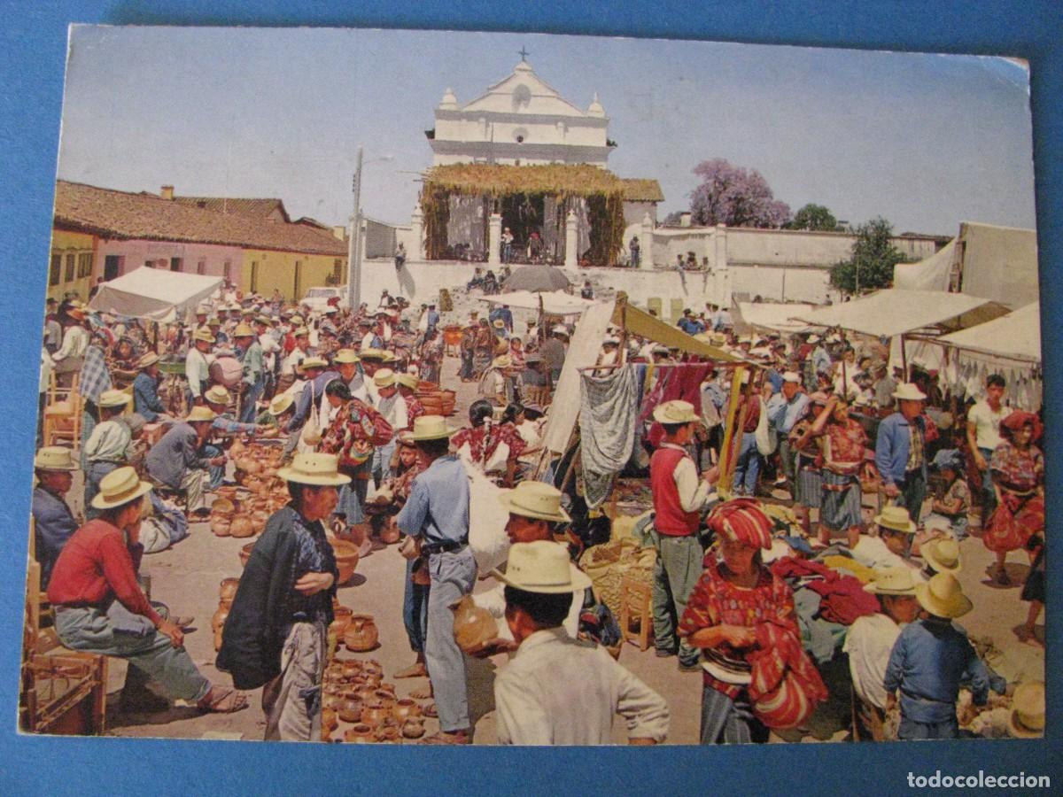 Postales: POSTAL DE GUATEMALA. MERCADO E INDIGENAS DE CHICHICASTENANGO. LIBRERIA PROGRESO. CIRCULADA. - Foto 1