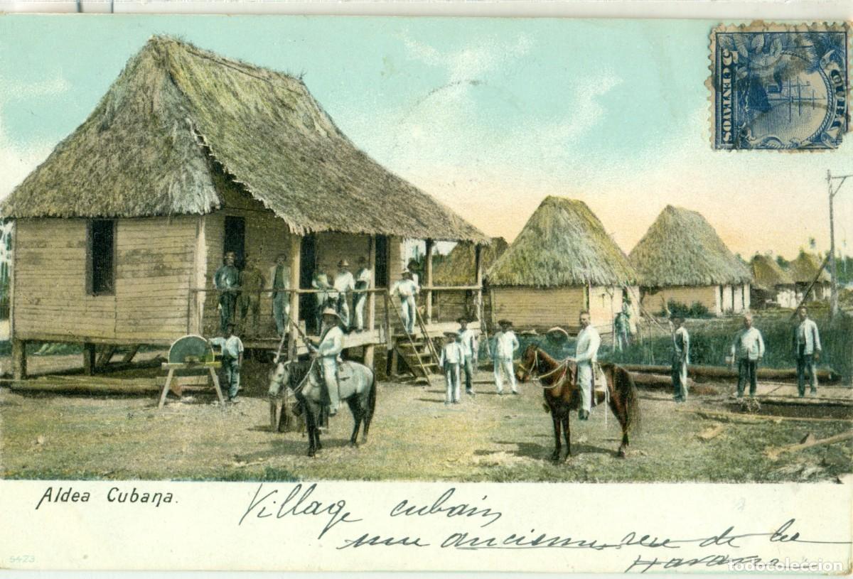 Cartoline: CUBA. ALDEA CUBANA. CIRCULADA HACIA 1902.
