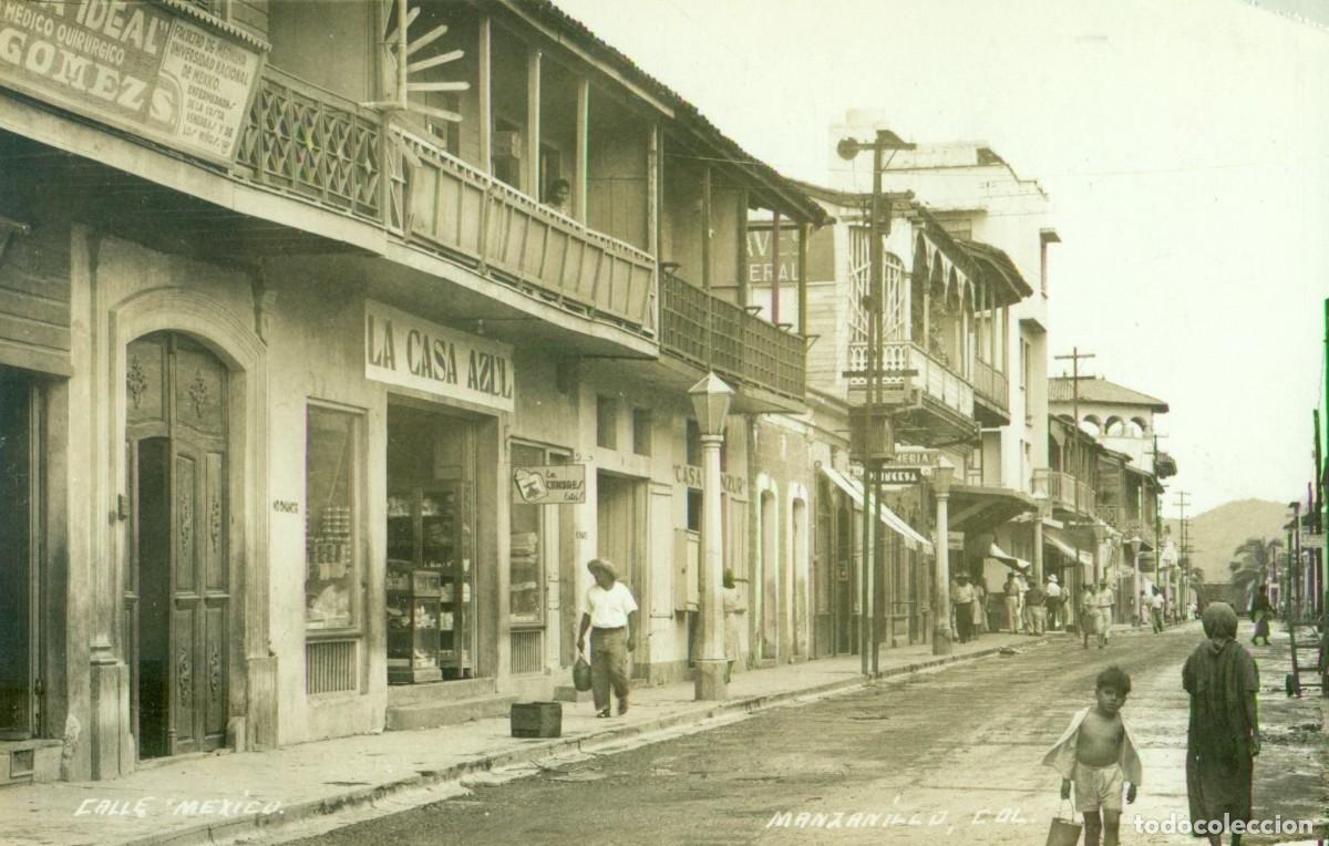 Cartoline: M&Eacute;XICO. MANZANILLO. LA CASA AZUL. HACIA 1930. FOTOGR&Aacute;FICA.