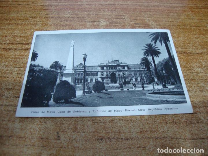 Postais: POSTAL ESCRITA REPUBLICA ARGENTINA BUENOS AIRES PLAZA DE MAYO CASA DE GOBIERNO Y PIRAMIDE