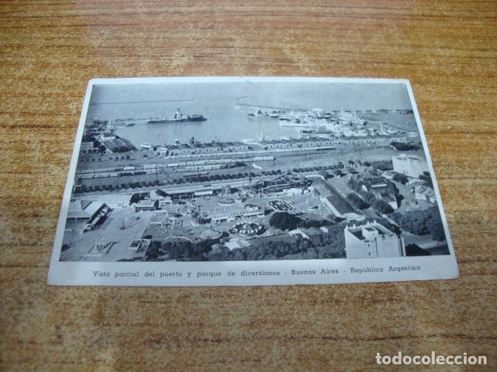 Postais: POSTAL ESCRITA REPUBLICA ARGENTINA BUENOS AIRES VISTA PARCIAL DEL PUERTO Y PARQUE DIVERSIONES