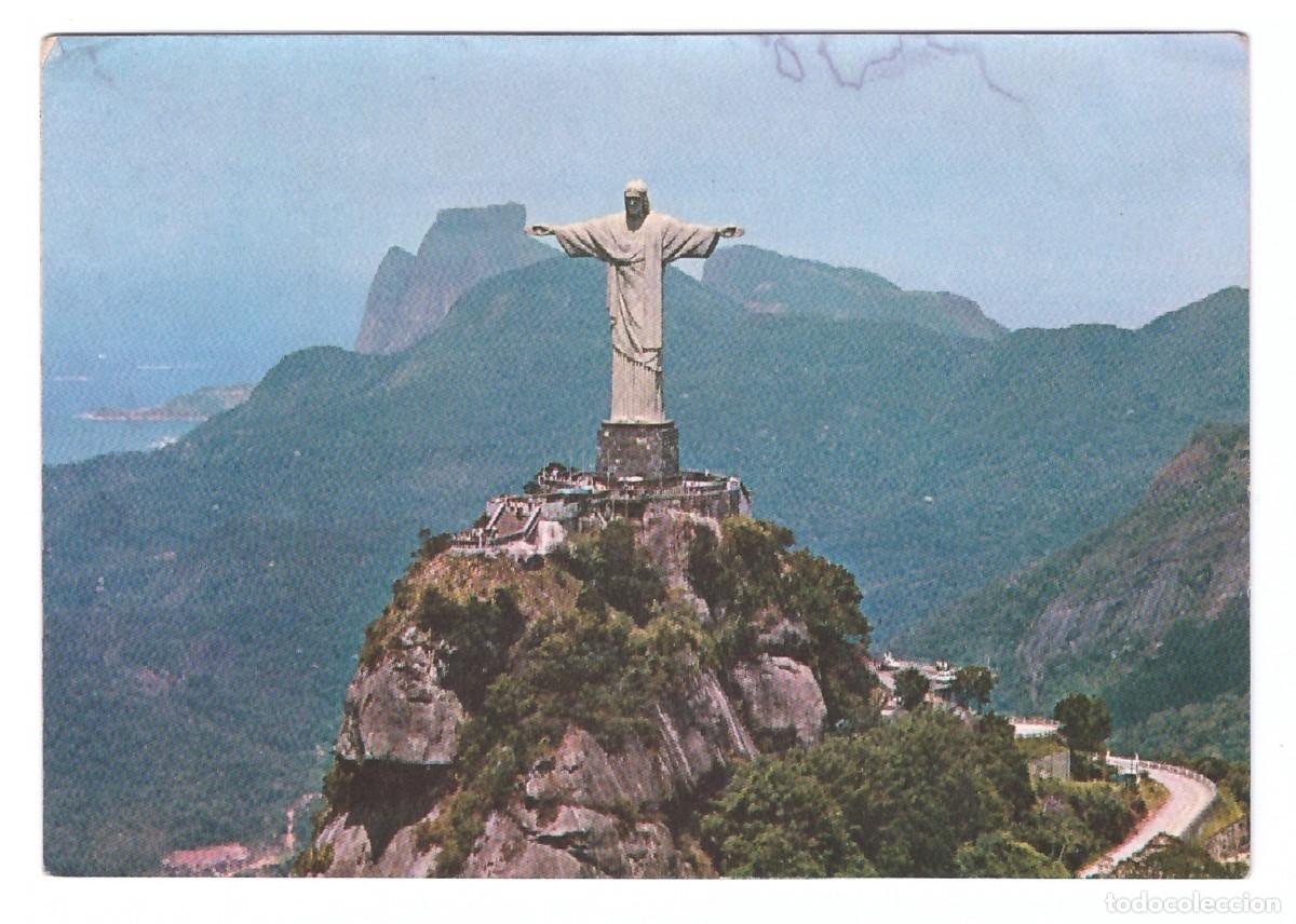 Postcards: R&Iacute;O DE JANEIRO (BRASIL) &bull; VISTA A&Eacute;REA DO MONUMENTO CRISTO REDENTOR