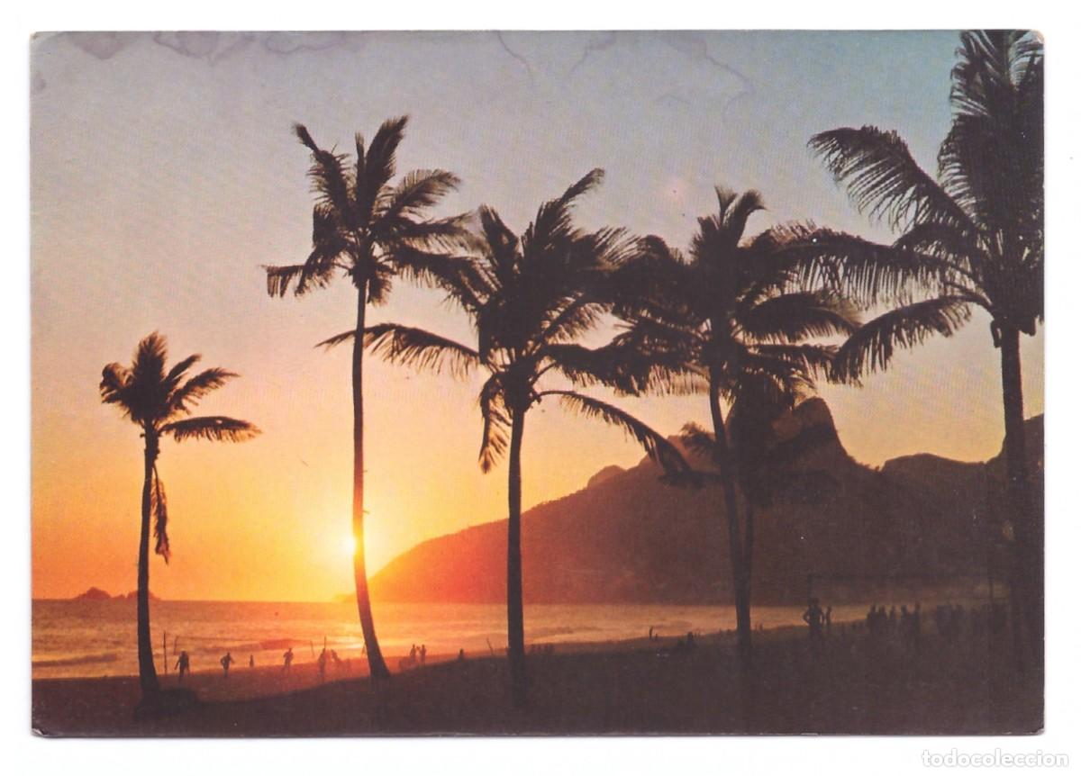 Postcards: R&Iacute;O DE JANEIRO (BRASIL) &bull; P&Ocirc;R DO SOL NA PRAIA DE LEBLON