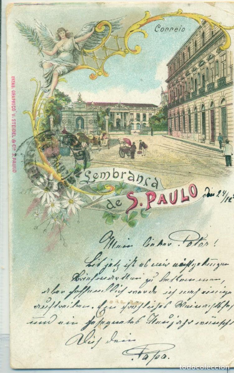 Postales: BRASIL. SEMBRANZA DE SAO PAULO. CIRCULADA EN 1898.