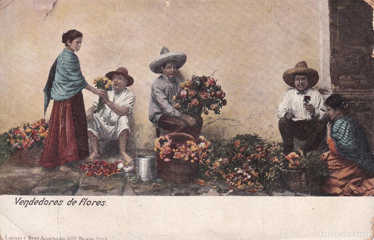 Postcards: MEXICO VENDEDORES DE FLORES
