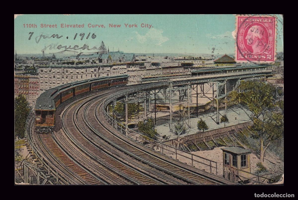 Postcards: Antigua Postal New York City Street Elevated Curve
