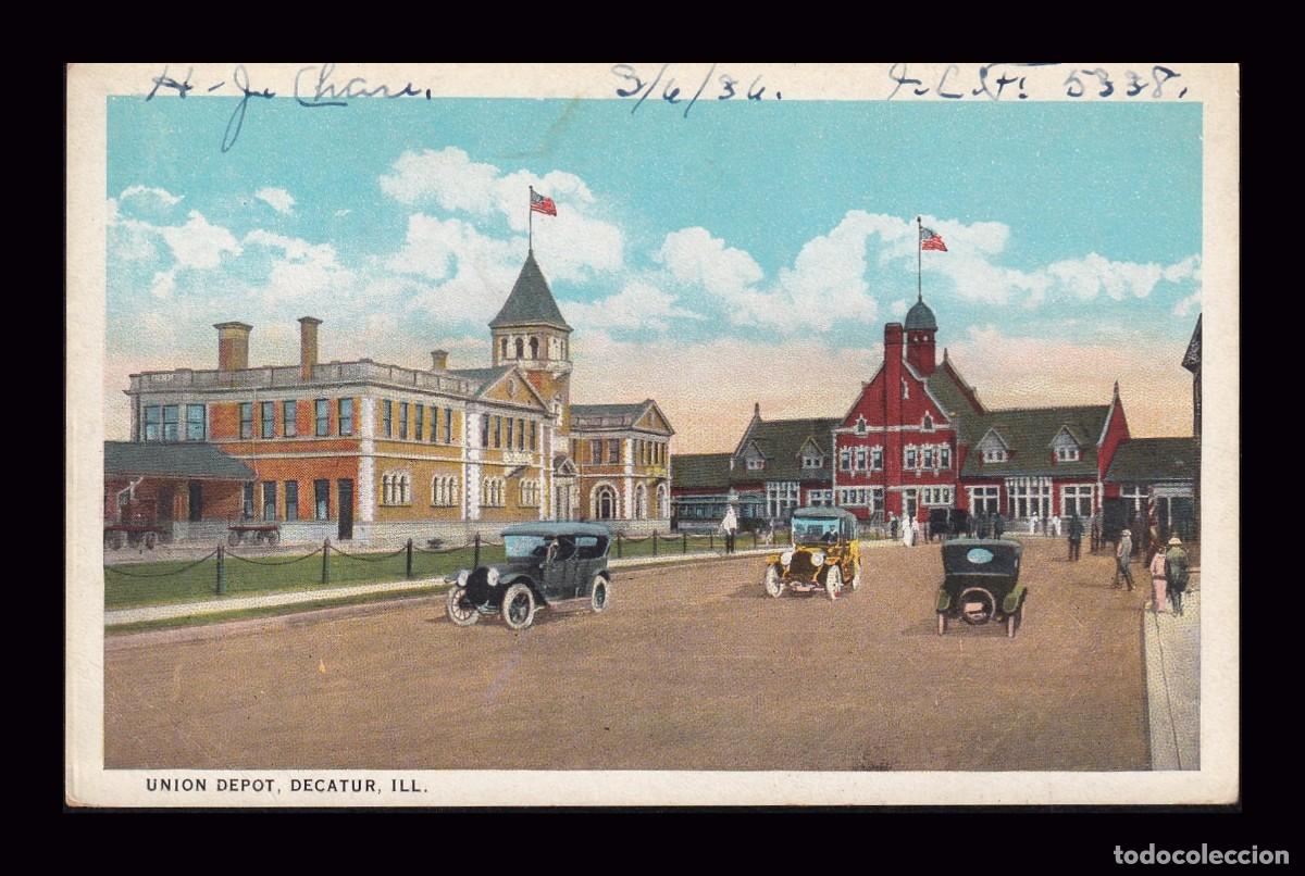 Postcards: Antigua Postal Decatur E.E.U.U Uni&oacute;n Depot