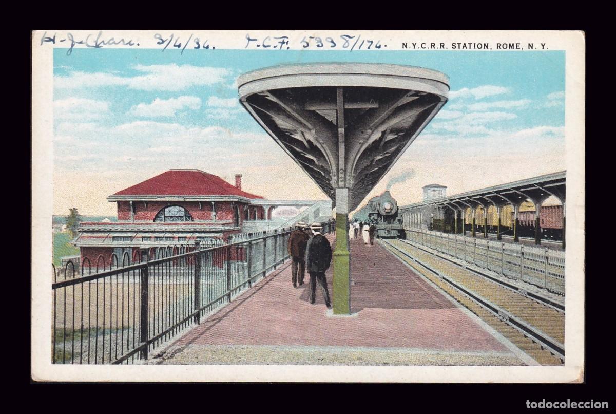 Postcards: Antigua Postal N. Y. C. R. R. Station Rome