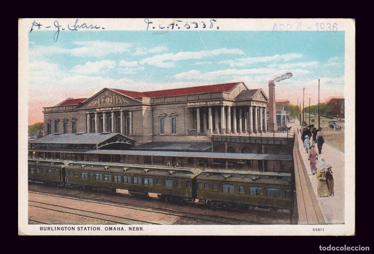 Postcards: Antigua Postal Omaha Nebr Burlington Station