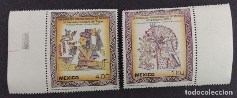 Postkarten: BD)MEXICO, PREHISPANIC CHARACTERS OF MEXICO, TIGER-FACED DEER MIXTEC PRINCESS, ACAMAPICHTLI FIRST RU
