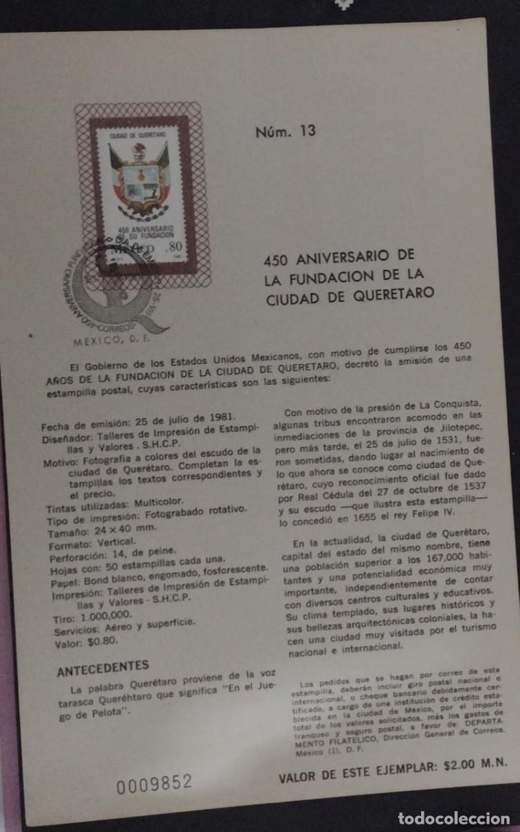 Postcards: BD) 1981, MEXICO, 450 ANNIVERSARY OF THE FOUNDATION OF THE CITY OF QUERETARO, FDB