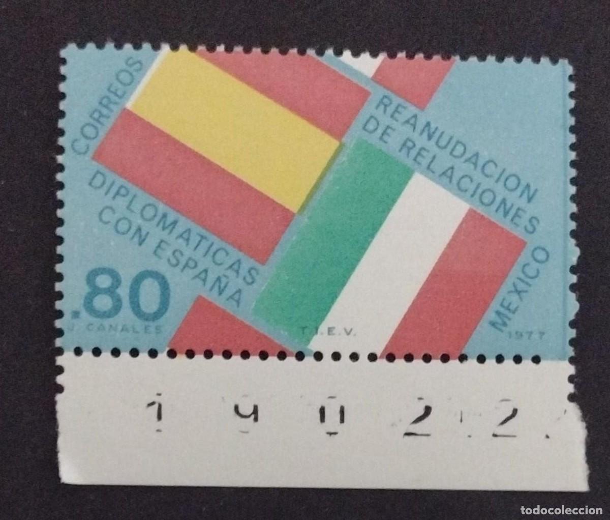 Postcards: BD) 1977, MEXICO, RESUMPTION OF DIPLOMATIC RELATIONS WITH SPAIN, 80 CANALES, MNH