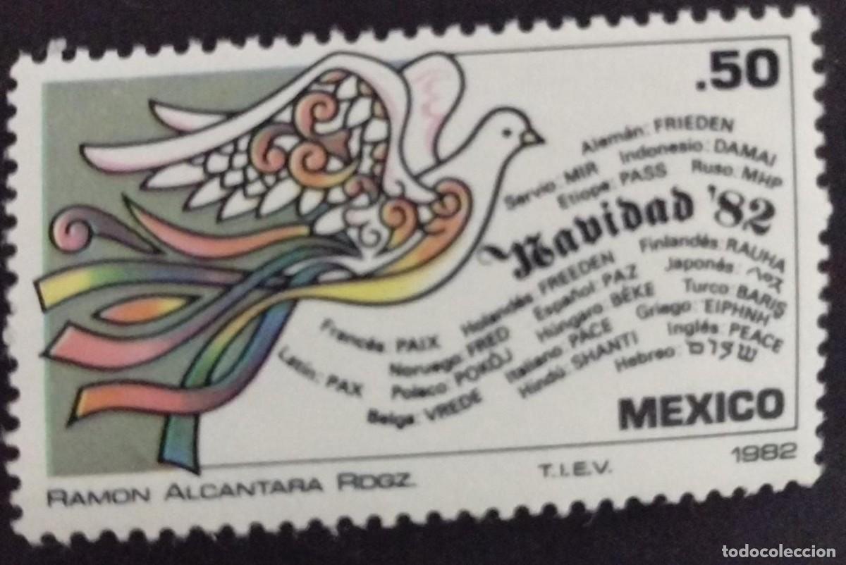 Postcards: BD)1982, MEXICO, CHRISTMAS, DOVE, RAMON ALCANTARA, MNH