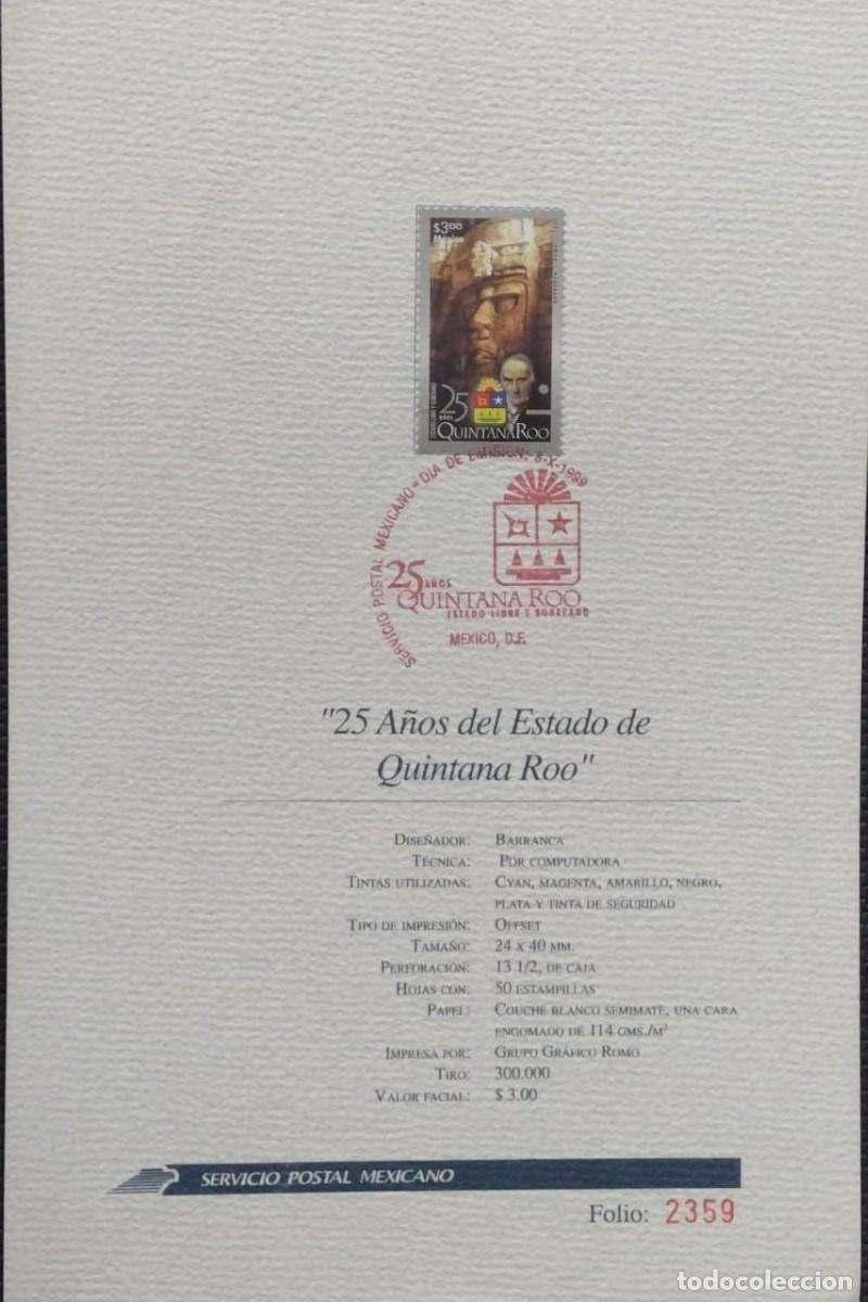 Postcards: BD) 1999, MEXICO, 25 YEARS OF THE STATE OF QUINTANA ROO, FDB