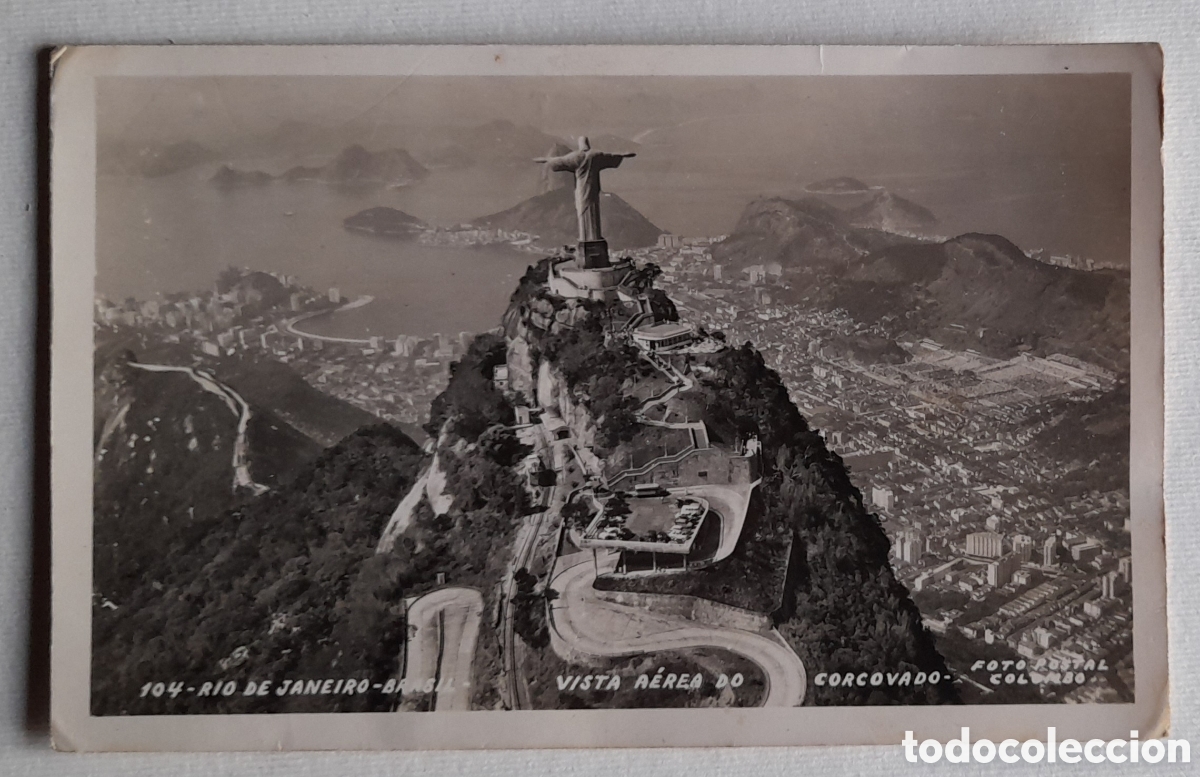 Postales: Postal de Brasil. RIO DE JANEIRO. VISTA AEREA DO CORCOVADO. No circulada.