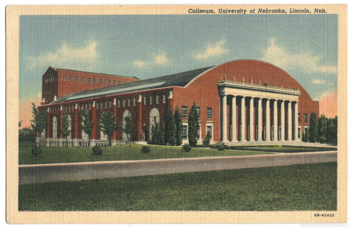 Cartoline: LINCOLN (Nebraska)_Coliseum, University of Nebraska_Curteich & Lincoln News Agency. OB H2422