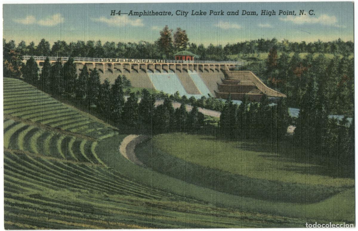 Postais: HIGH POINT (North Carolina)_City Lake Park, Amphitheatre_Curteich & J.B. Armstrong