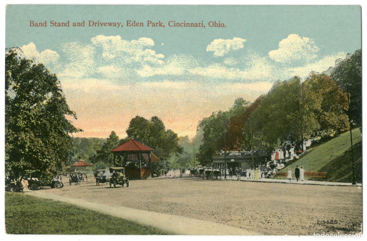 Postales: CINCINNATI (Ohio)_Eden Park, Bandstand [kiosko m&uacute;sica]_Valentine Souvenir