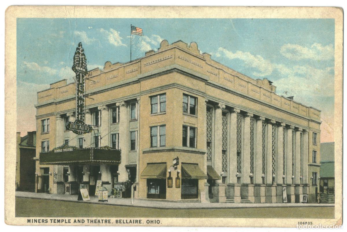Postales: BELLAIRE (Ohio)_Temple Theatre [teatros arquitectura]_C. T. American Art