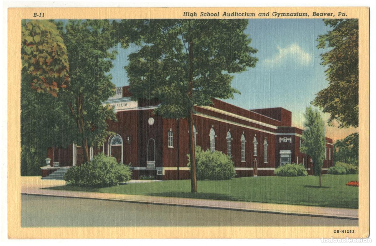 Postales: BEAVER (Pennsylvania)_High School Auditorium_C. T. Art Colortone & Minsky Bros