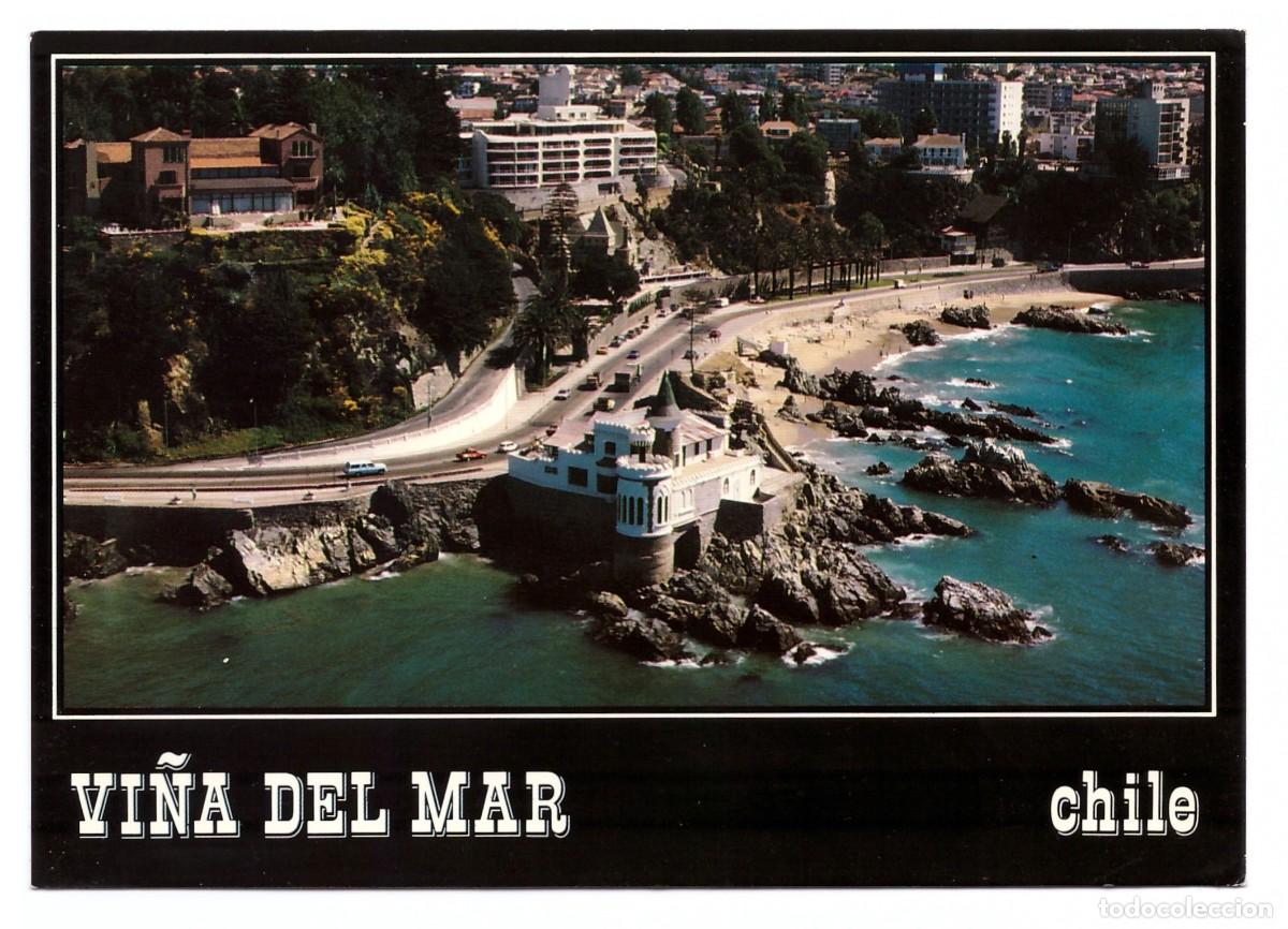 Postales: CHILE &bull; VI&Ntilde;A DEL MAR &bull; AVENIDA MARINA Y PLAYA LOS ARTISTAS