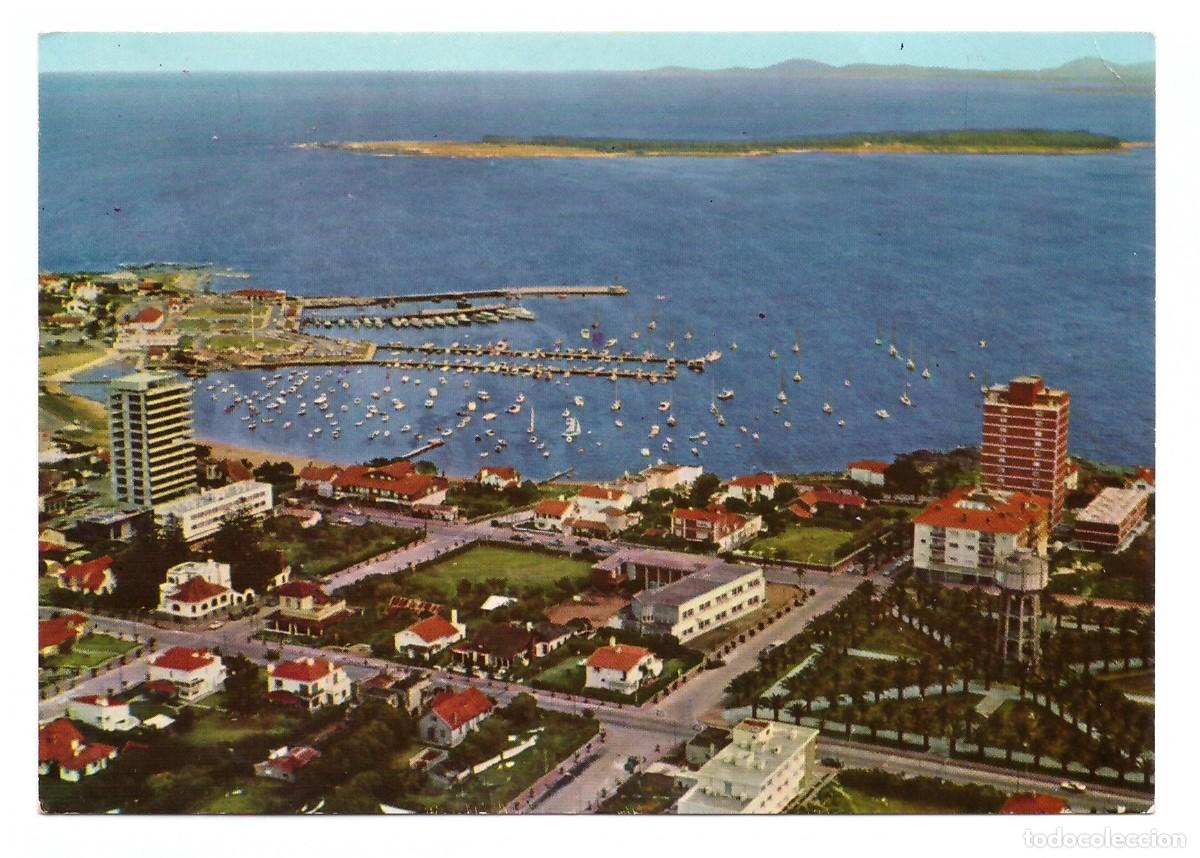 Postales: URUGUAY / PUNTA DEL ESTE / VISTA PARCIAL DEL PUERTO / AL FONDO LA ISLA GORRITI