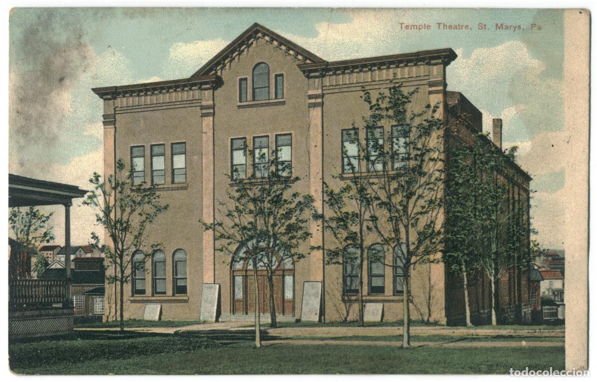 Postais: SAINT MARYS (Pennsylvania)_Temple Theatre_Central Drug (Lithochrome)