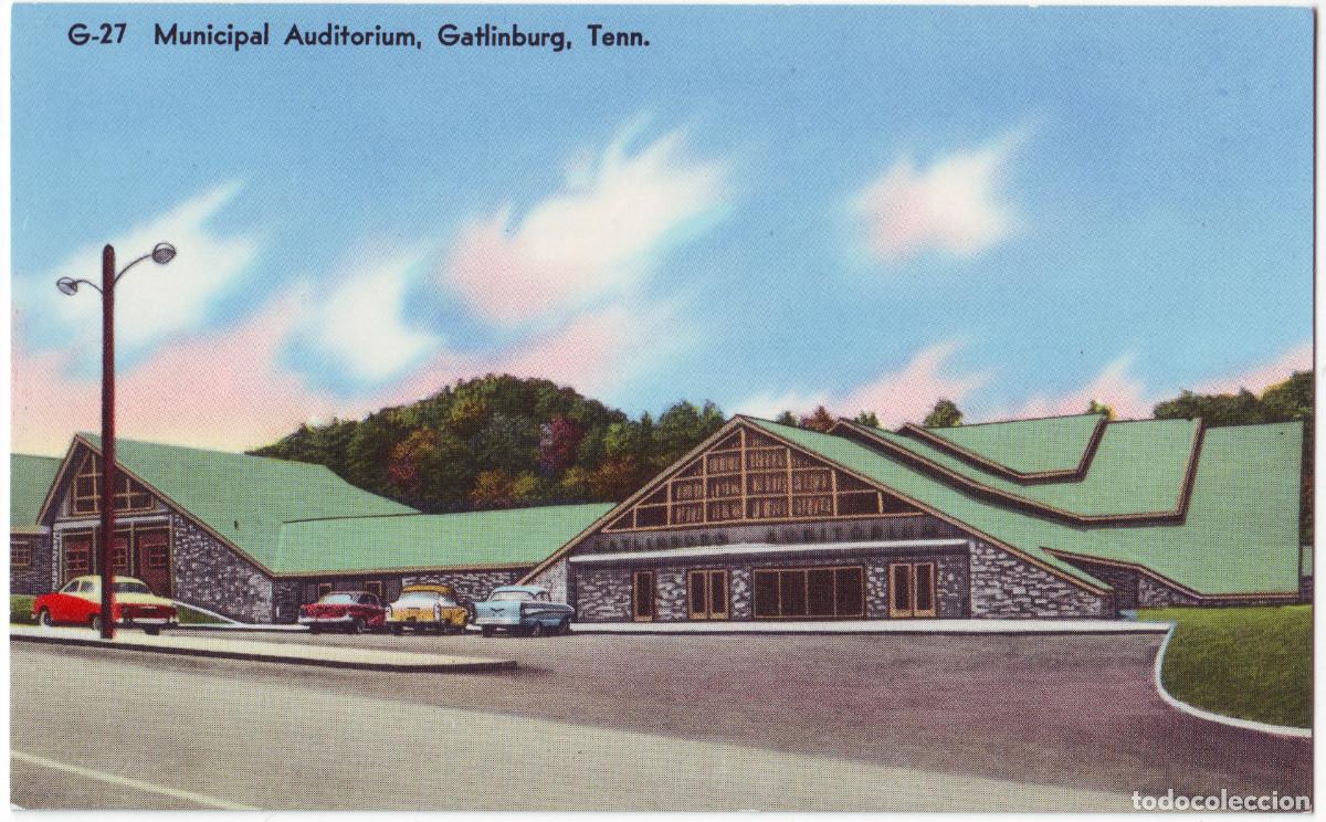 Postais: GATLINBURG (Tennessee). Municipal Auditorium_Ashville Post Card; G-27