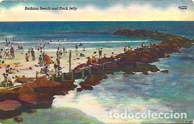 Postales: Estados Unidos ** & Postale, Playa de Ba&ntilde;o y Muelle de Roca (222)