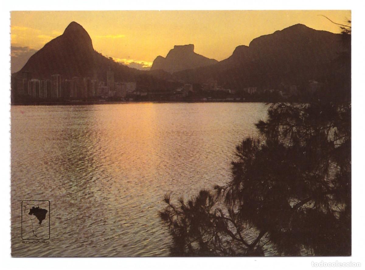 Postais: BRASIL / R&Iacute;O DE JANEIRO - RJ / POR DO SOL - LAGOA RODRIGO DE FREITAS
